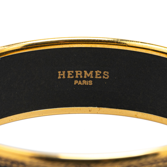 Pre-Loved Hermes Wide Grand Apparat Enamel Bangle 65 - Picture 4 of 5